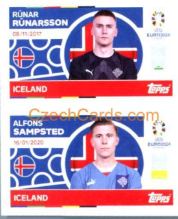 Rúnar Rúnarsson / Alfons Sampsted 2024 Topps UEFA Euro sticker #ICE2-3