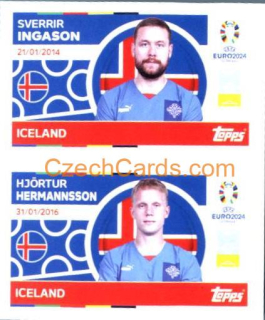 Sverrir Ingason / Hjörtur Hermannsson 2024 Topps UEFA Euro sticker #ICE6-7