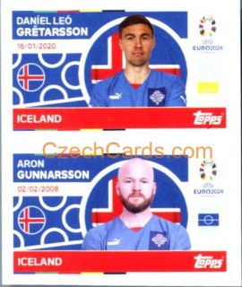 Daníel Leó Grétarsson / Aron Gunnarsson 2024 Topps UEFA Euro sticker #ICE8-9