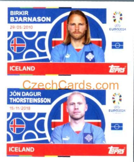 Birkir Bjarnason / Jón Dagur Thorsteinsson 2024 Topps UEFA Euro sticker #ICE10-11