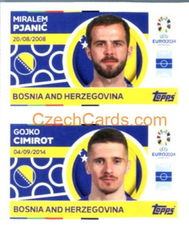 Miralem Pjanić / Gojko Cimirot 2024 Topps UEFA Euro sticker #BIH8-9