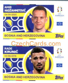 Amir Hadžiahmetović / Rade Krunić 2024 Topps UEFA Euro sticker #BIH10-11