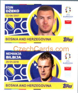 Edin Džeko / Nemanja Bilbija 2024 Topps UEFA Euro sticker #BIH12-13