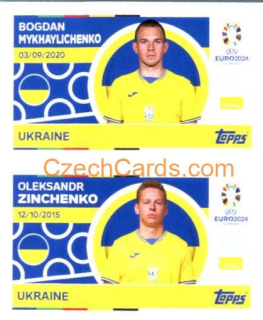 Bogdan Mykhaylichenko / Oleksandr Zinchenko 2024 Topps UEFA Euro sticker #UKR4-5