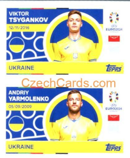 Viktor Tsygankov / Andriy Yarmolenko 2024 Topps UEFA Euro sticker #UKR12-13