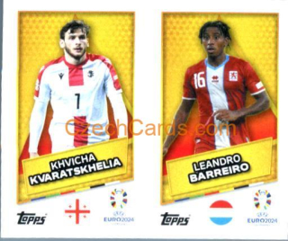 Khvicha Kvaratskhelia / Leandro Barreiro 2024 Topps UEFA Euro sticker #LUX-GEO-SP