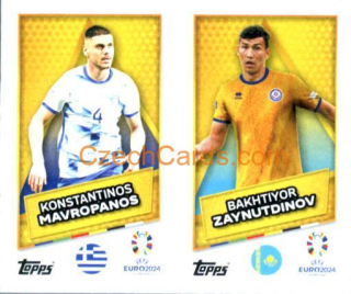 Konstantinos Mavropanos / Bakhtiyor Zaynutdinov 2024 Topps UEFA Euro sticker #KAZ-GRE-SP