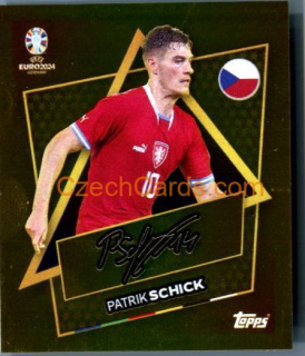 Patrik Schick 2024 Topps UEFA Euro sticker gold signature #CZE-SP