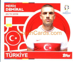 Merih Demiral 2024 Topps UEFA Euro sticker #TUR12