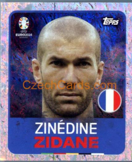 Zinedine Zidane Legend 2024 Topps UEFA Euro sticker foil #LEG8