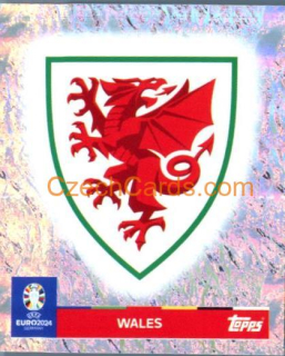 Emblem Wales 2024 Topps UEFA Euro sticker foil #WAL1