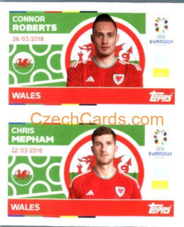 Connor Roberts / Chris Mepham 2024 Topps UEFA Euro sticker #WAL6-7