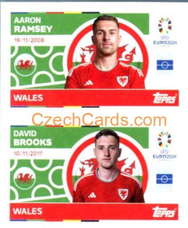 Aaron Ramsey / David Brooks 2024 Topps UEFA Euro sticker #WAL8-9