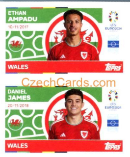 Ethan Ampadu / Daniel James 2024 Topps UEFA Euro sticker #WAL12-13