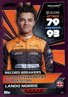 Lando Norris (McLaren) 2022 Turbo Attax purple #287