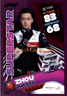 Zhou Guanyu (Alfa Romeo) 2022 Turbo Attax purple #316