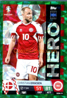 Christian Eriksen 2024 EURO Match Attax Hero green parallel #DEN11