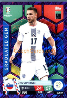 Žan Vipotnik 2024 EURO Match Attax Graduated Gem purple parallel #SVN17