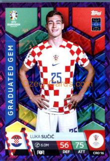 Luka Sučić 2024 EURO Match Attax Graduated Gem purple parallel #CRO16