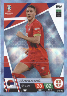 Dušan Vlahović 2024 EURO Match Attax crystal parallel #SRB18