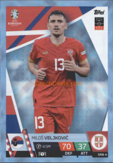 Miloš Veljković 2024 EURO Match Attax crystal parallel #SRB4