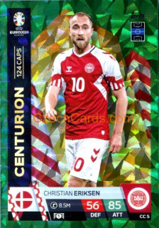 Christian Eriksen 2024 EURO Match Attax Centurion green parallel #CC5