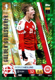 Rasmus Højlund 2024 EURO Match Attax Golden Goalscorer green parallel #GG4