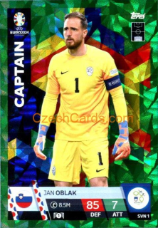 Jan Oblak 2024 EURO Match Attax Captain green parallel #SVN1