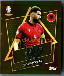 Elseid Hysaj 2024 Topps UEFA Euro sticker gold sign #ALB-SP