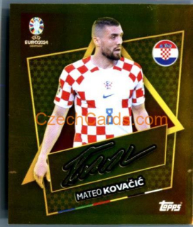 Mateo Kovačić 2024 Topps UEFA Euro sticker gold sign #CRO-SP