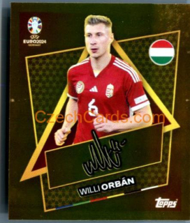 Willi Orbán 2024 Topps UEFA Euro sticker gold signature #HUN-SP