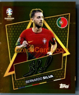 Bernardo Silva 2024 Topps UEFA Euro sticker gold signature #POR-SP