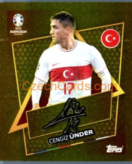 Cengiz Ünder 2024 Topps UEFA Euro sticker gold signature #TUR-SP