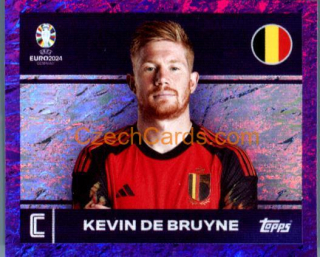 Kevin De Bruyne 2024 Topps UEFA Euro sticker foil purple #BEL2