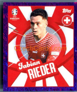 Fabian Rieder 2024 Topps UEFA Euro sticker foil purple #SUI-PTW