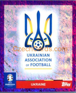 Emblem Ukraine 2024 Topps UEFA Euro sticker foil purple #UKR1