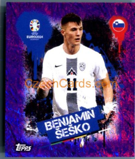 Benjamin Šeško 2024 Topps UEFA Euro sticker foil purple #SVN3