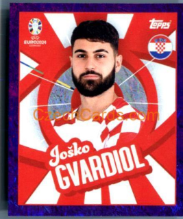 Joško Gvardiol 2024 Topps UEFA Euro sticker foil purple #CRO-PTW