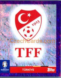 Emblem Turkey 2024 Topps UEFA Euro sticker foil purple #TUR1