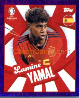 Lamine Yamal 2024 Topps UEFA Euro sticker foil purple #ESP-PTW