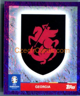 Emblem Georgia 2024 Topps UEFA Euro sticker foil purple #GEO1