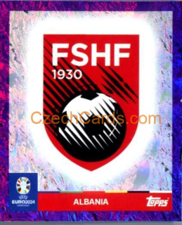 Emblem Albania 2024 Topps UEFA Euro sticker foil purple #ALB1