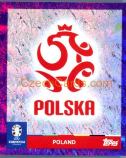 Emblem Poland 2024 Topps UEFA Euro sticker foil purple #POL1