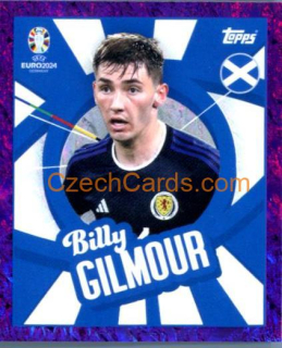 Billy Gilmour 2024 Topps UEFA Euro sticker foil purple #SCO-PTW