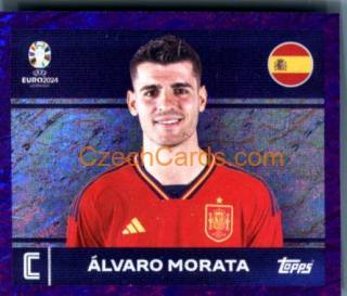 Álvaro Morata 2024 Topps UEFA Euro sticker foil purple #ESP2