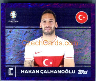 Hakan Çalhanoğlu 2024 Topps UEFA Euro sticker foil purple #TUR2