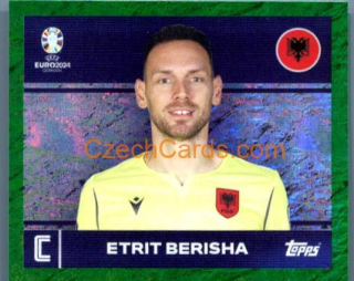 Etrit Berisha 2024 Topps UEFA Euro sticker foil green #ALB2