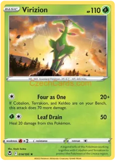 Virizion 014/195 rare Pokémon Card