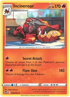 Incineroar 032/195 rare Pokémon Card