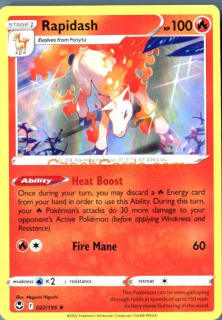 Rapidash 022/195 rare holo Pokémon Card